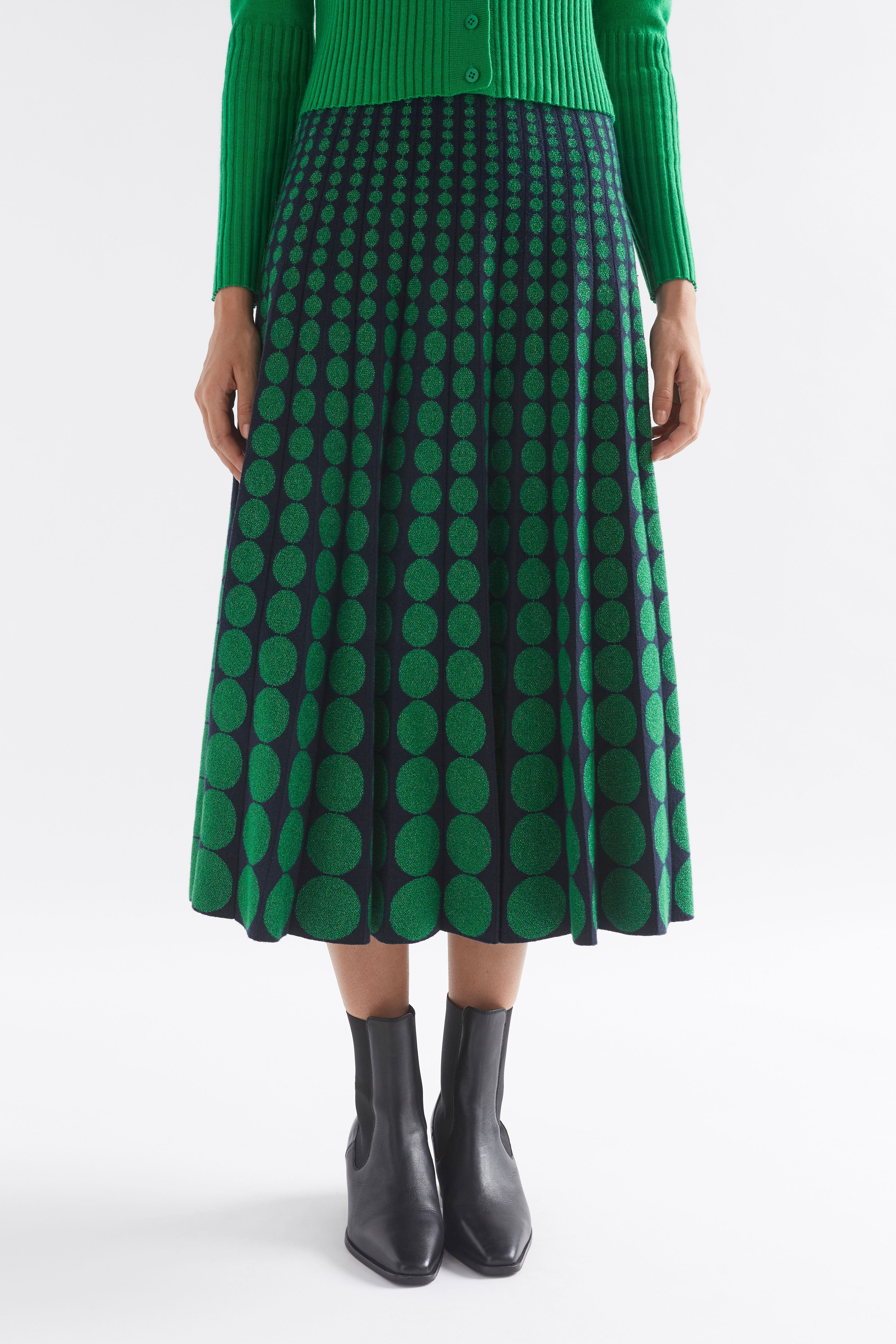 Shop The Leira A-Line Midi Metallic Pattern Knit Skirt – ELK AU