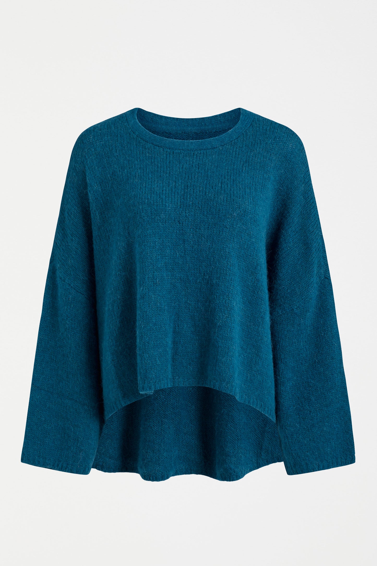Agna Relaxed Box Fit Alpaca Yarn Knit Sweater Front | PEACOCK