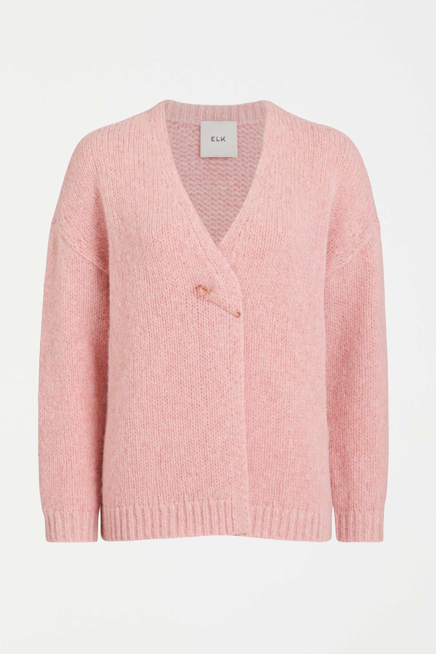 Alli Alpaca Merino Fluffy Wrap Cardigan with Large Safety Pin Closure Front | PINK SALT