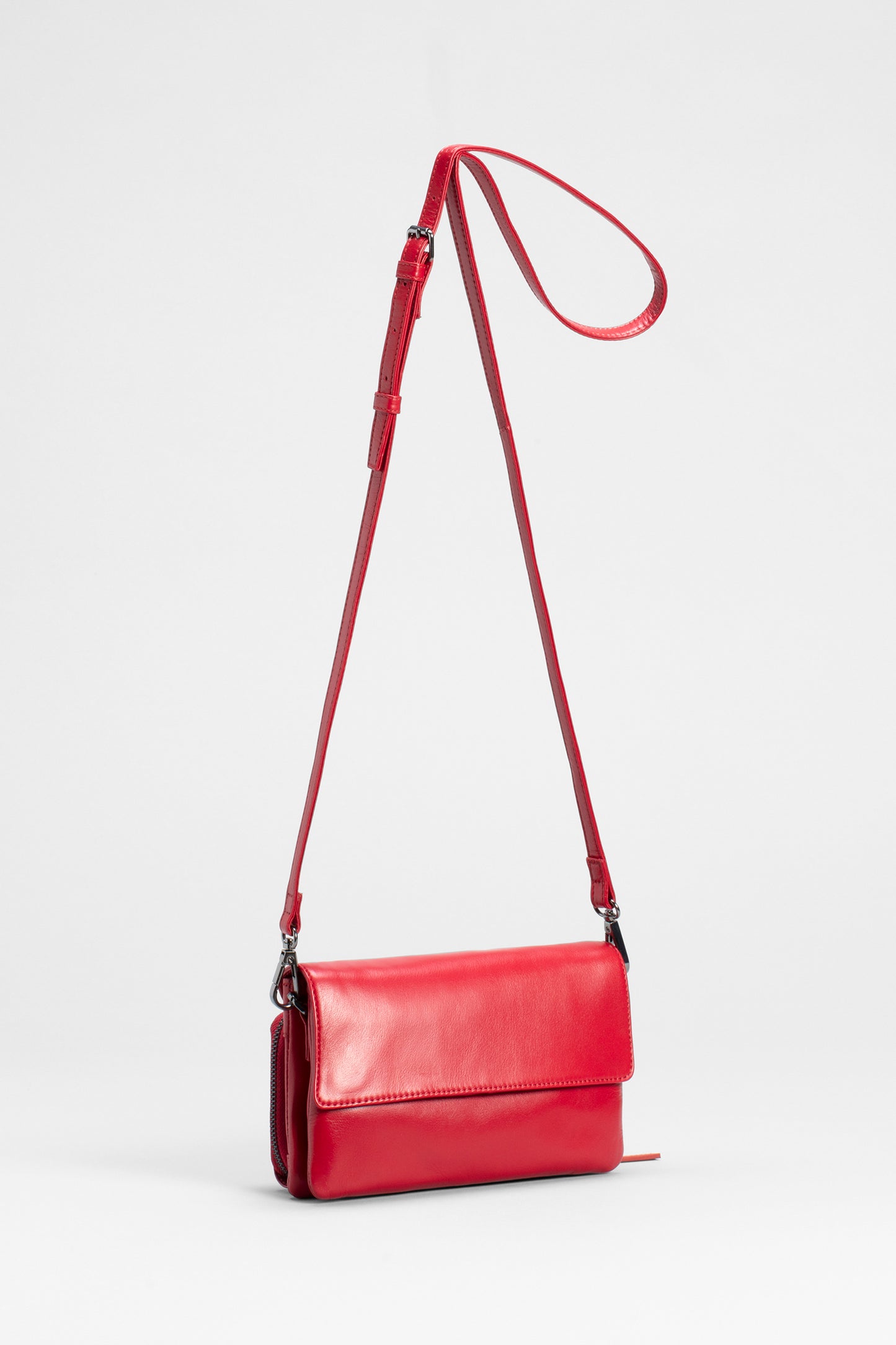 Kaira Remnant Leather Cross Body Bag Front | CHERRY