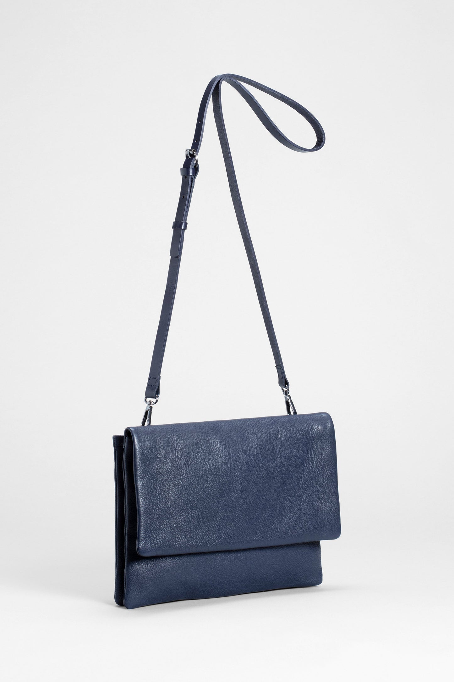 Kaia Remnant Leather Cross-Body Small Bag Front | NAVY