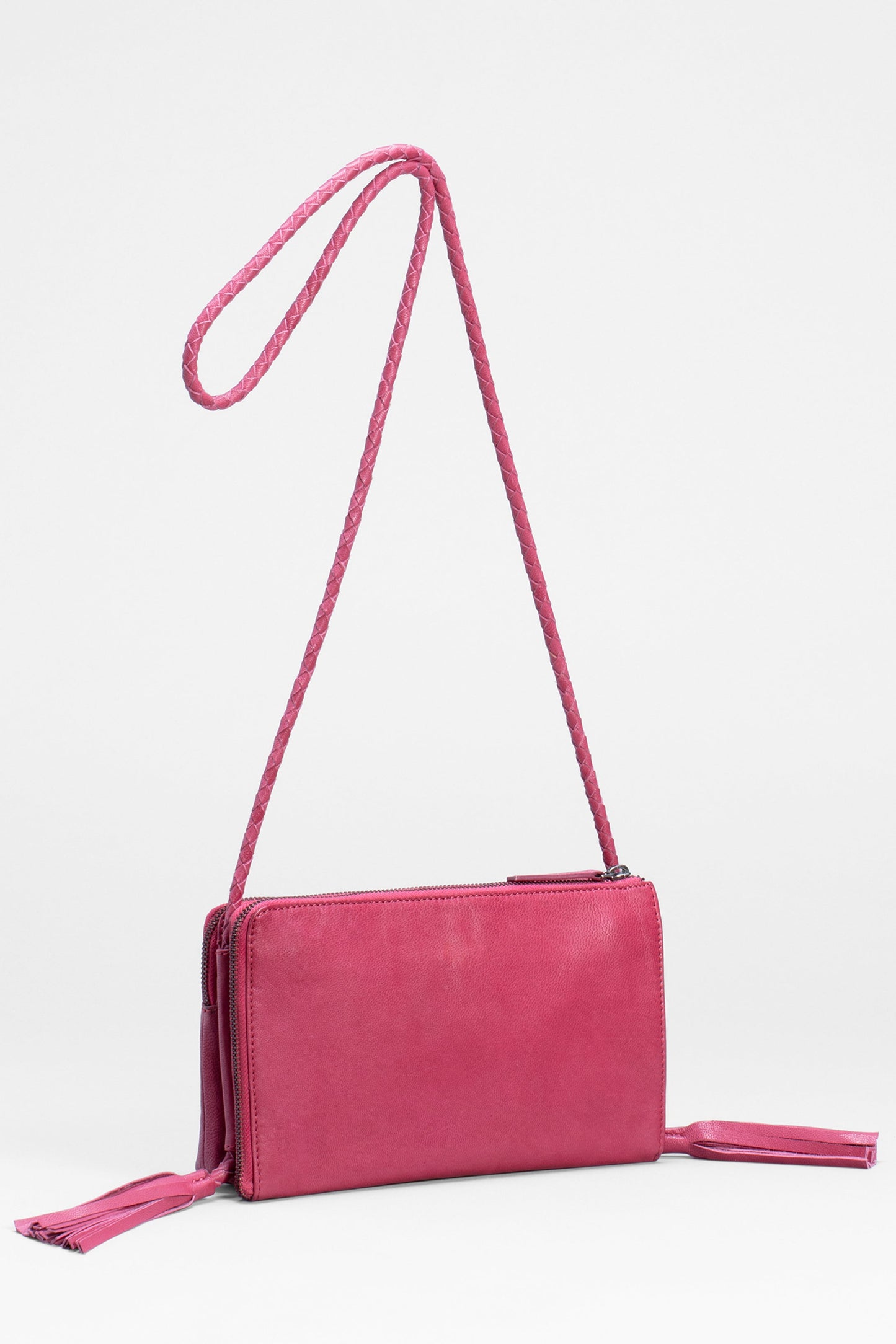 Kandis Remnant Leather Bag With Tassel Back | CHERRY