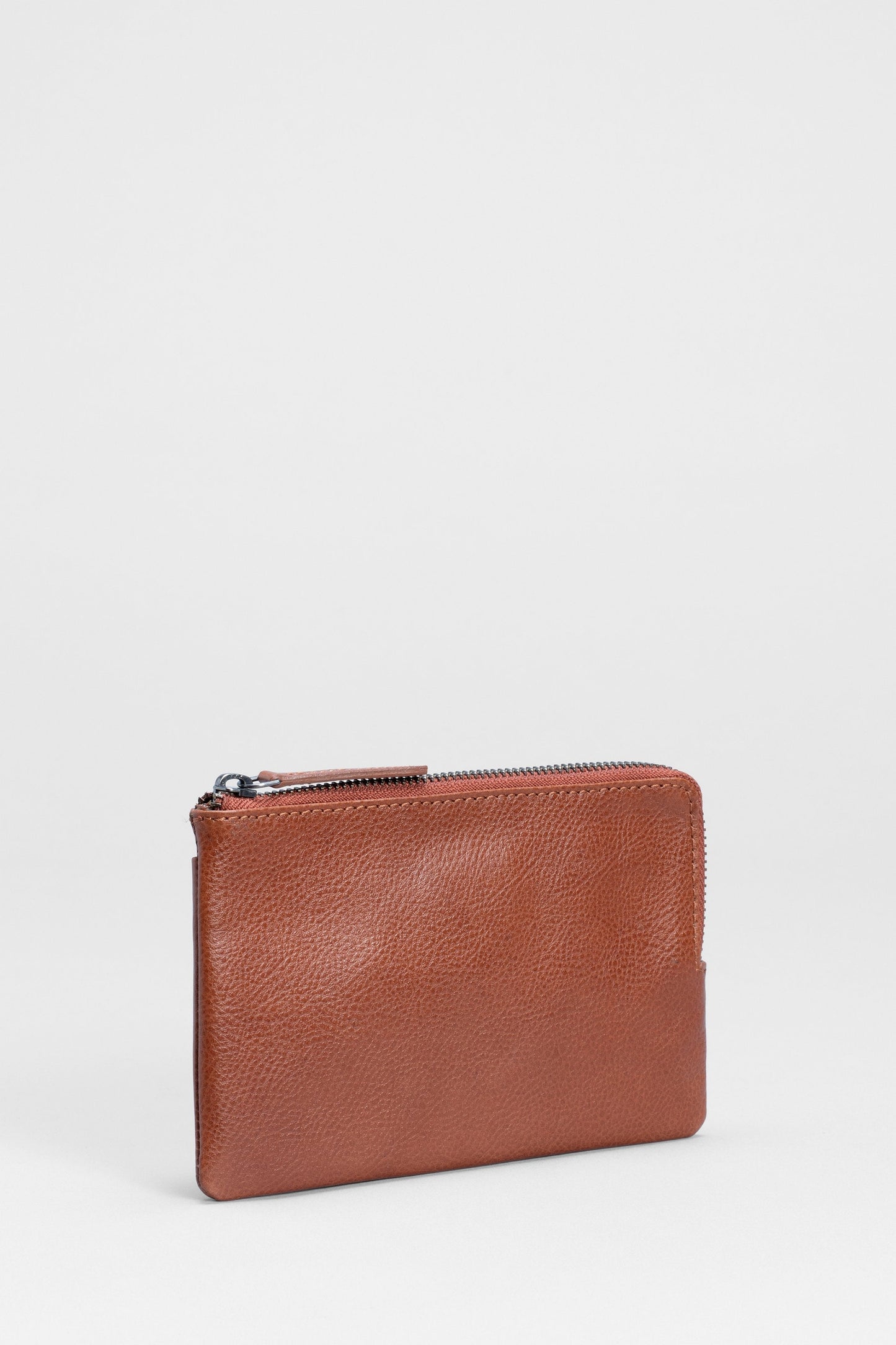 Kaia Zip Remnant Cow Leather Coin Purse Pouch Front | TEXTURED TAN