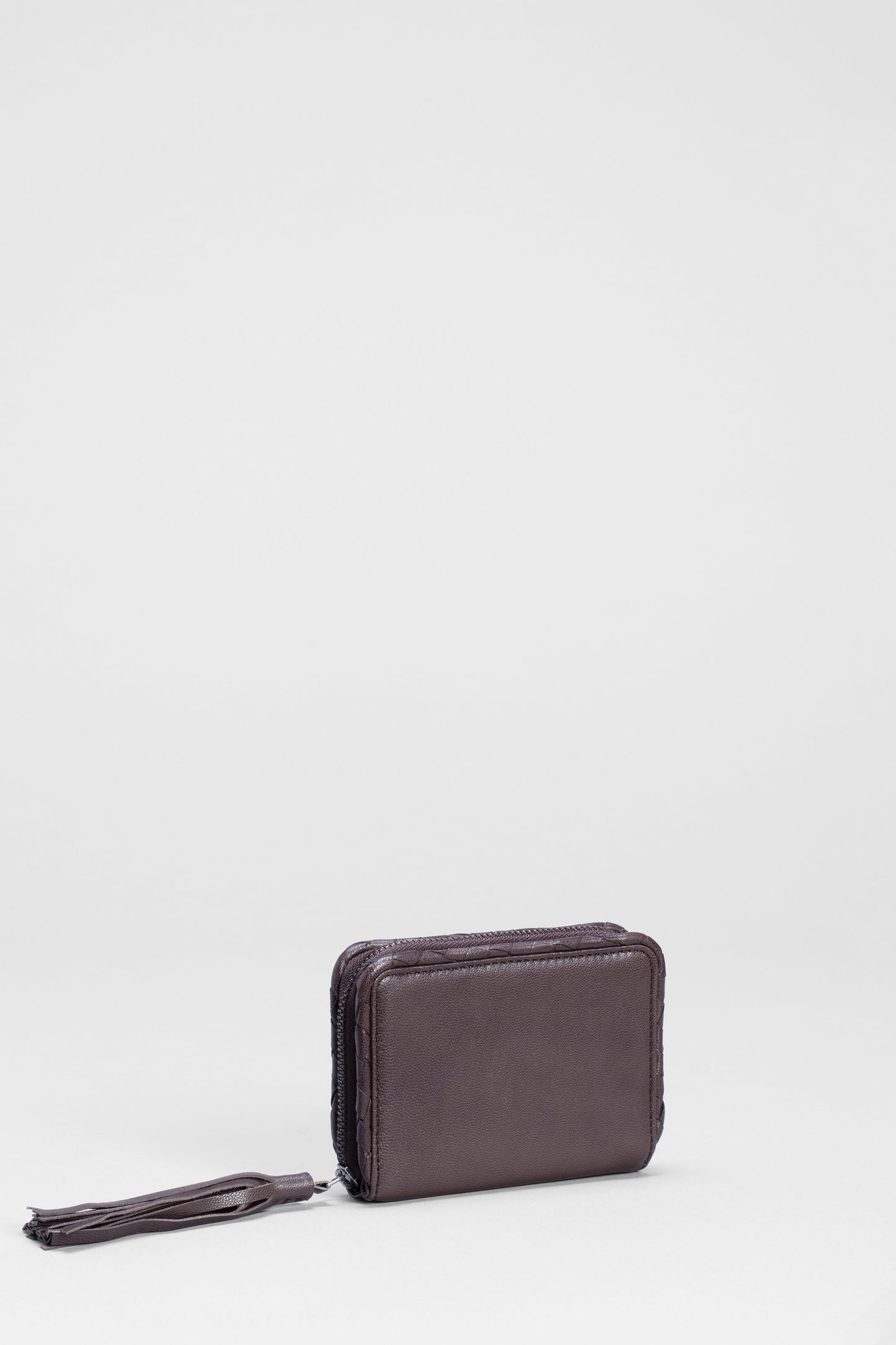 Kandis Remnant Leather Wallet With Tassel Front | CHOCOLATE