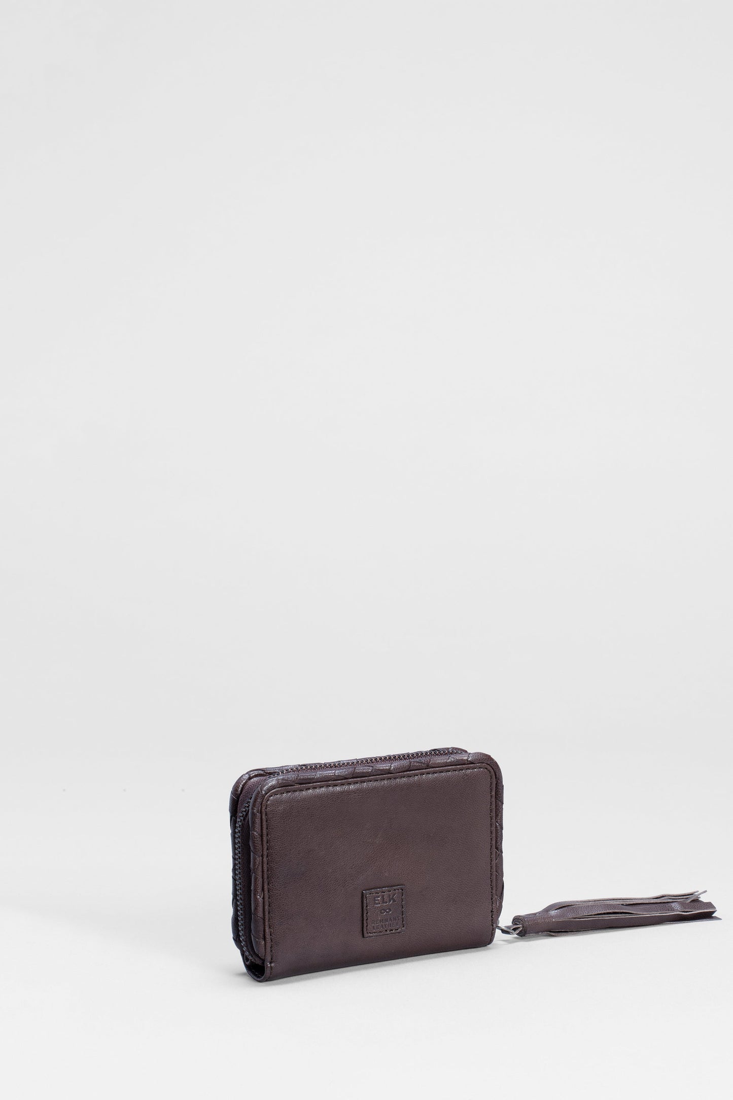 Kandis Remnant Leather Wallet With Tassel Back | CHOCOLATE