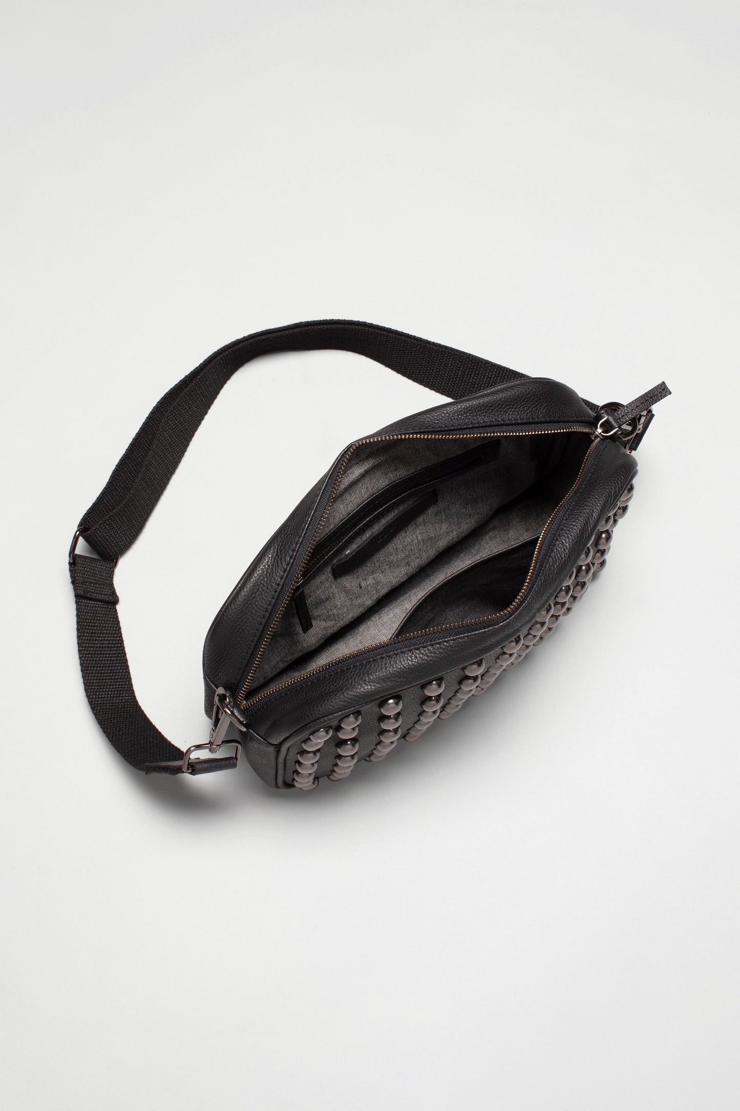Studd Leather Crossbody Body Bag Internal | BLACK