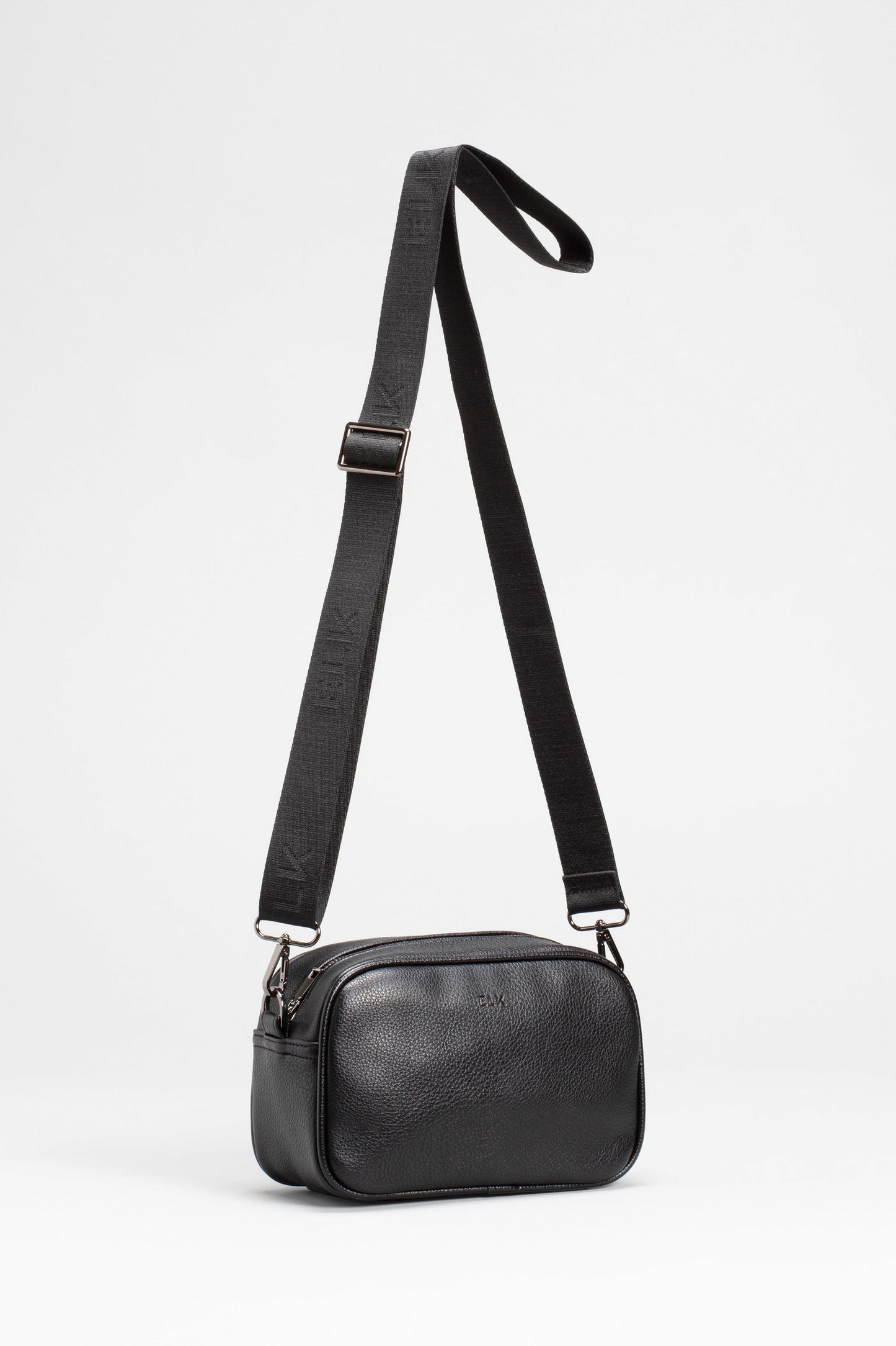 Kassel Vegan Leather Crossbody Bag Front | BLACK