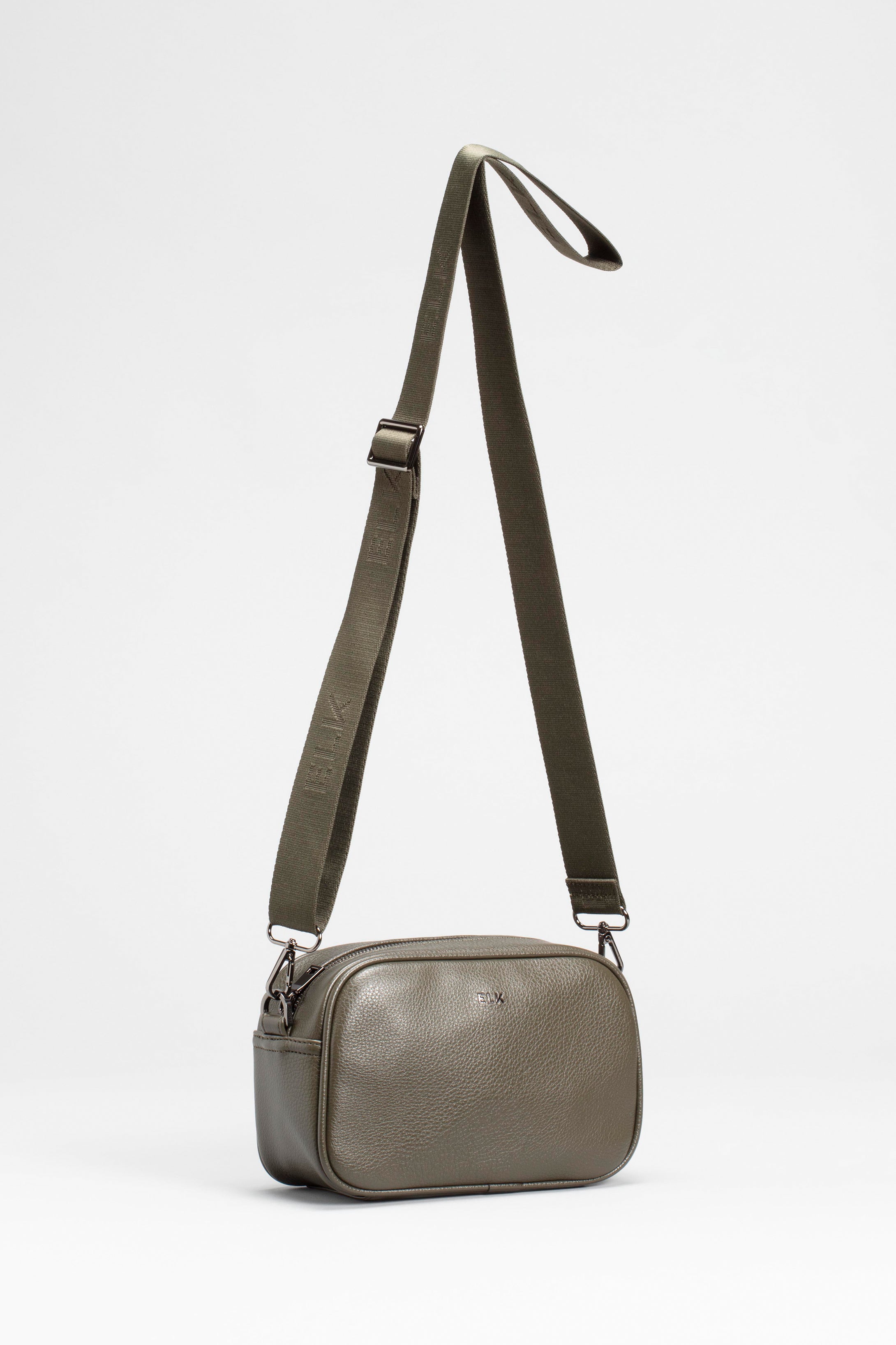 Kassel Vegan Leather Crossbody Bag Front | OLIVE
