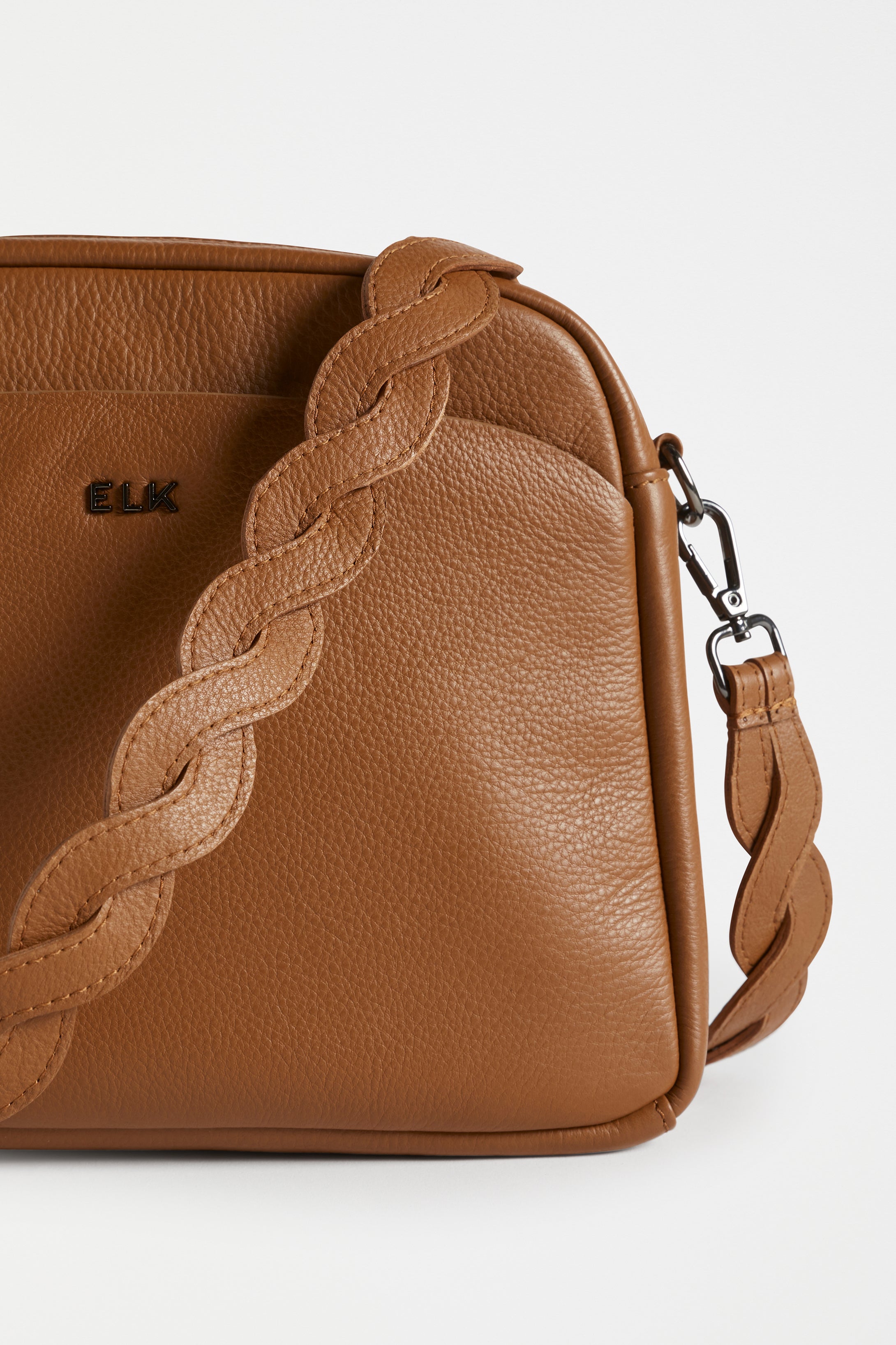 Shop The Arna Medium Sized Leather Cross Body Bag with Braided