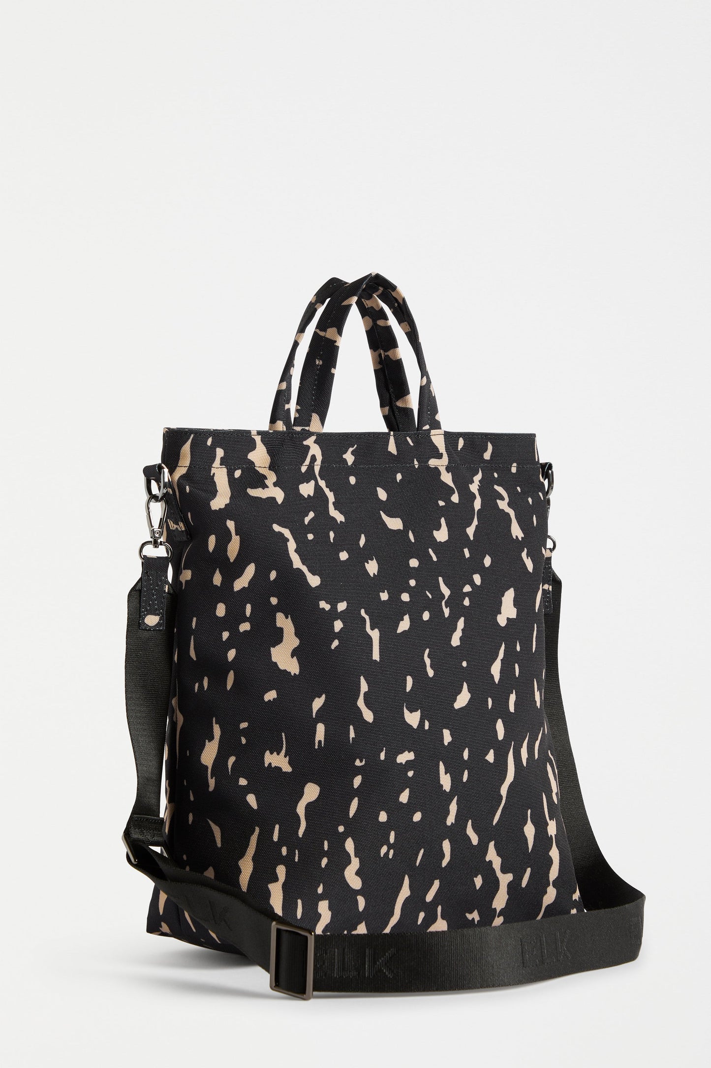 Bloem Recycled Polyester Print Tote Bag with detachable strap angled front | GIOTTO PRINT