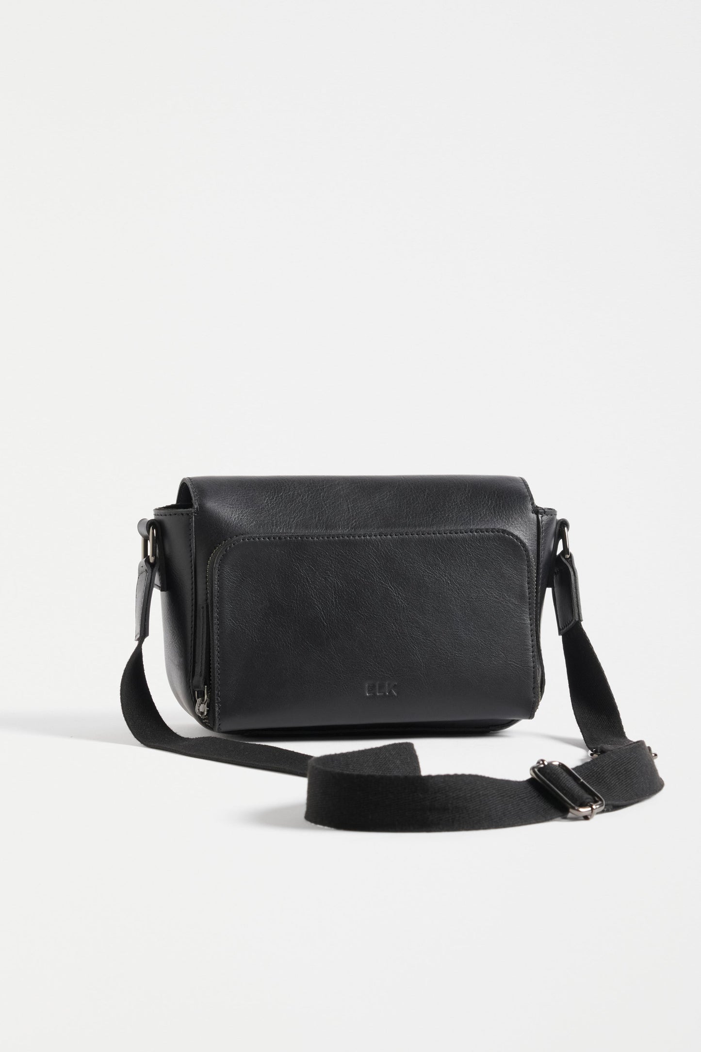 Turer Small Leather Crossbody Bag Front | BLACK