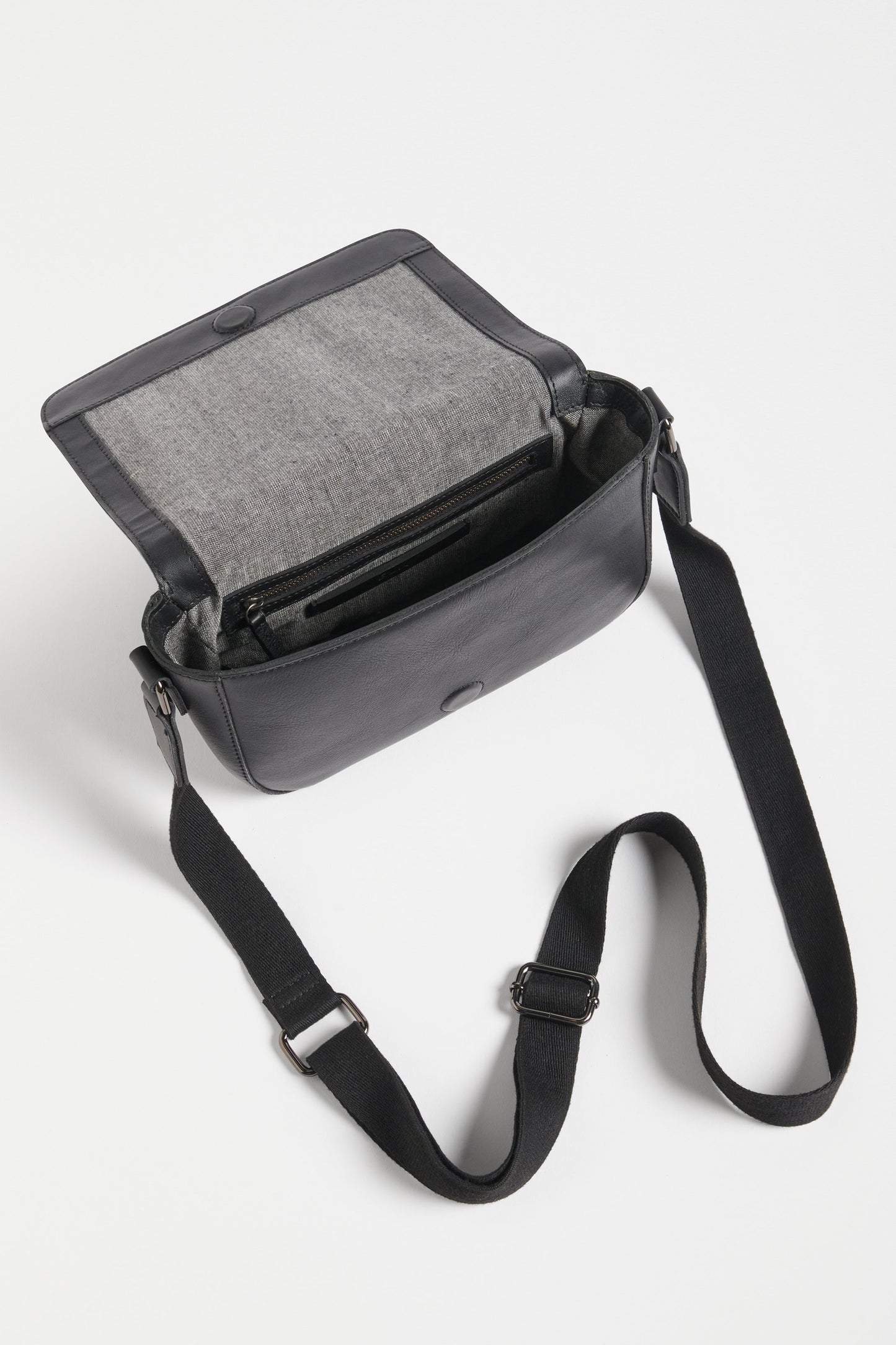 Turer Small Leather Crossbody Bag Internal | BLACK