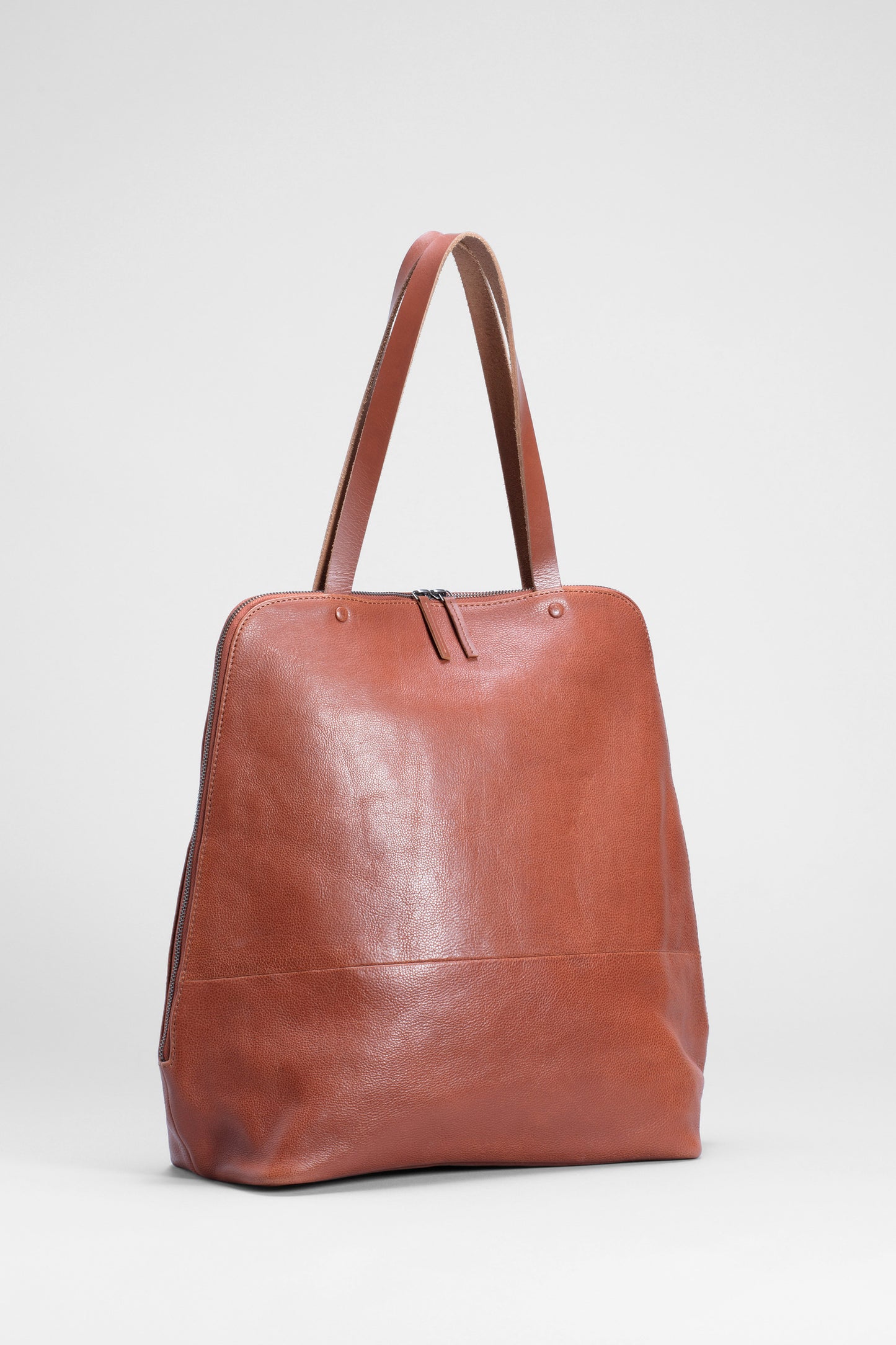 Arien Zip Up Leather Carry-All Bag Front | Tan