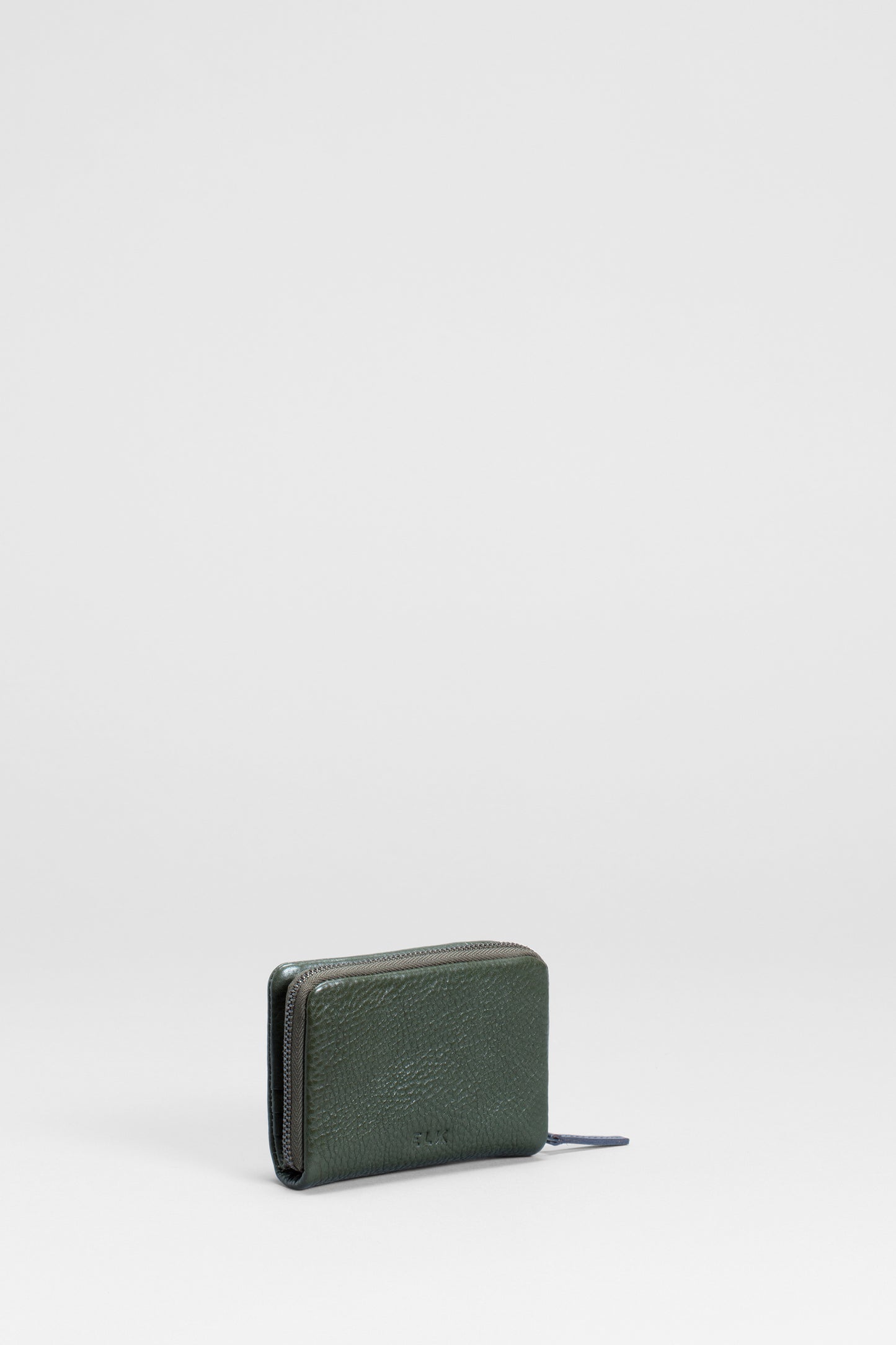 Canutte Leather Wallet Back | GREEN TEA / NAVY