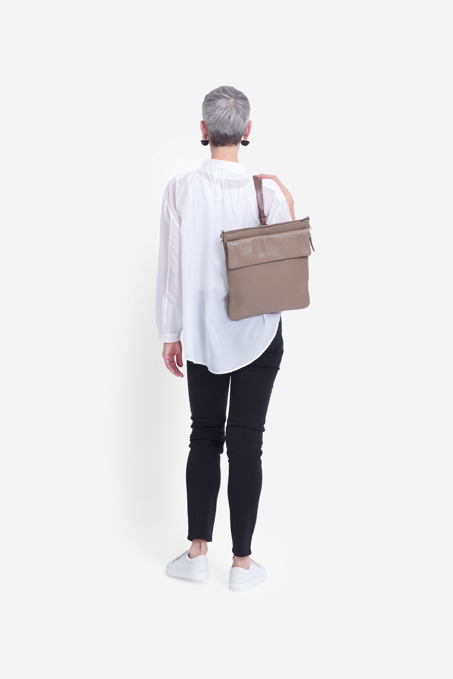 Jalmara Leather Backpack Model | MUSHROOM