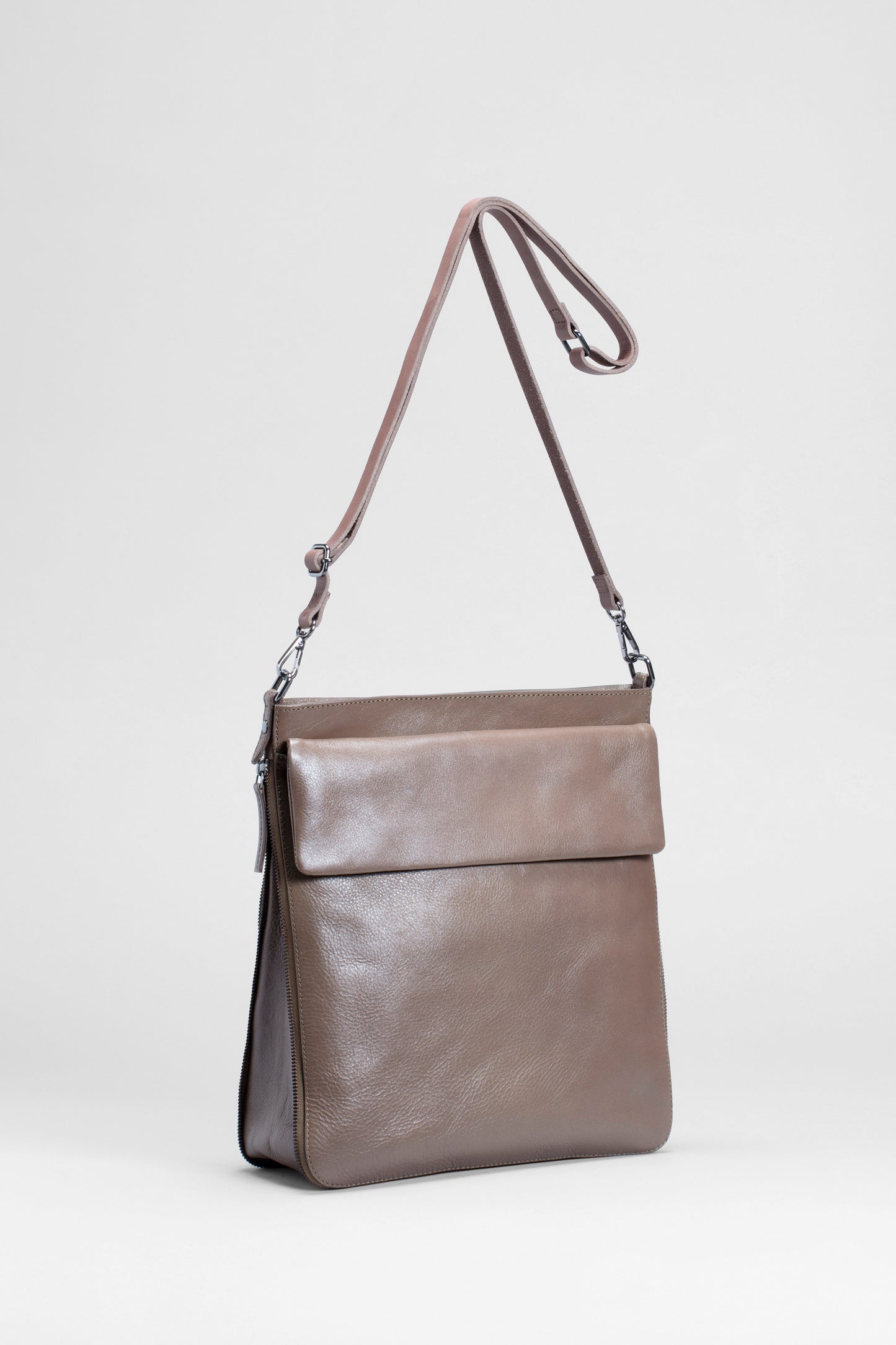 Jalmara Leather Backpack Front Angled | MUSHROOM
