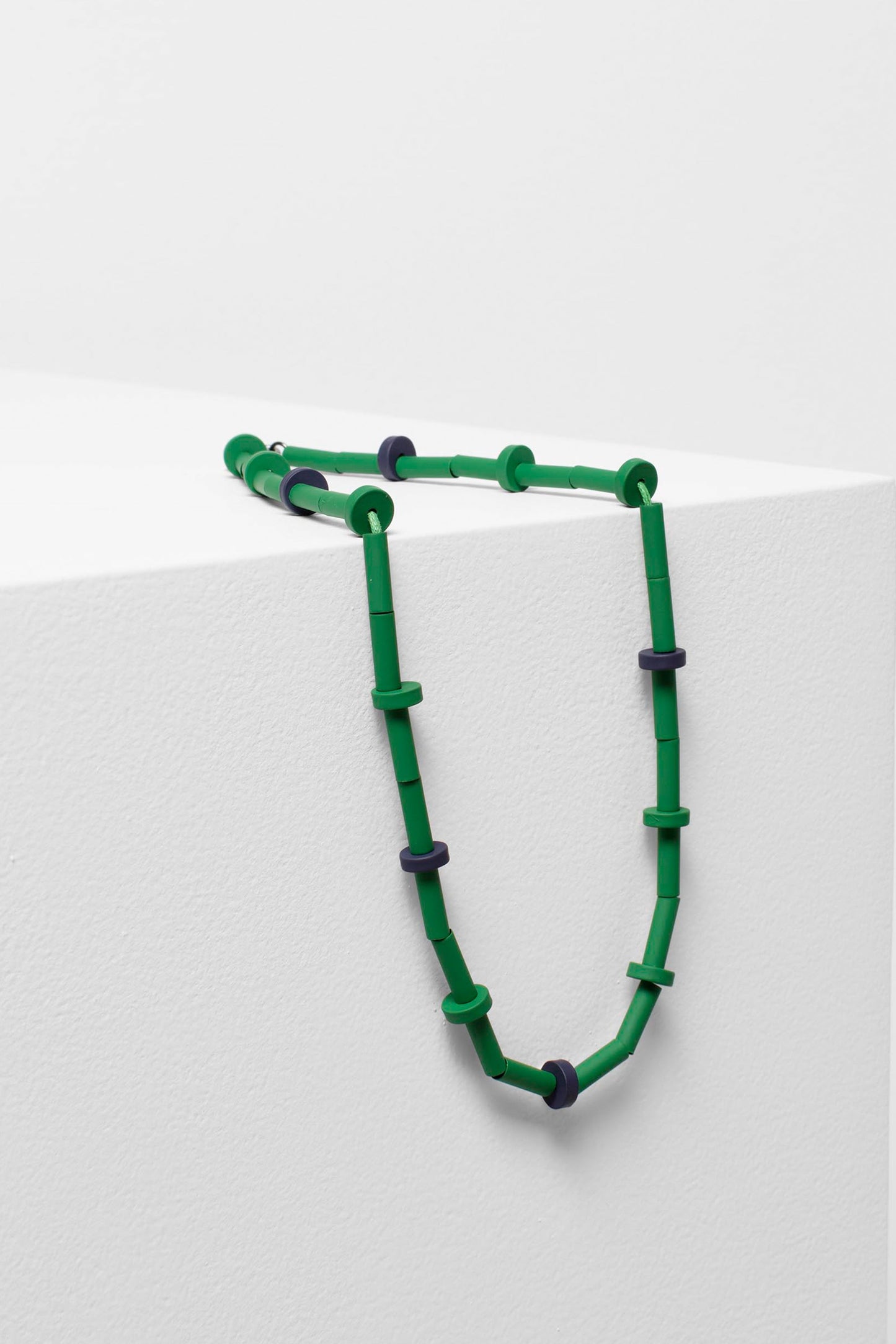 Obbe Colour Coated Contrasting Metal Bead Necklace ALOE GREEN