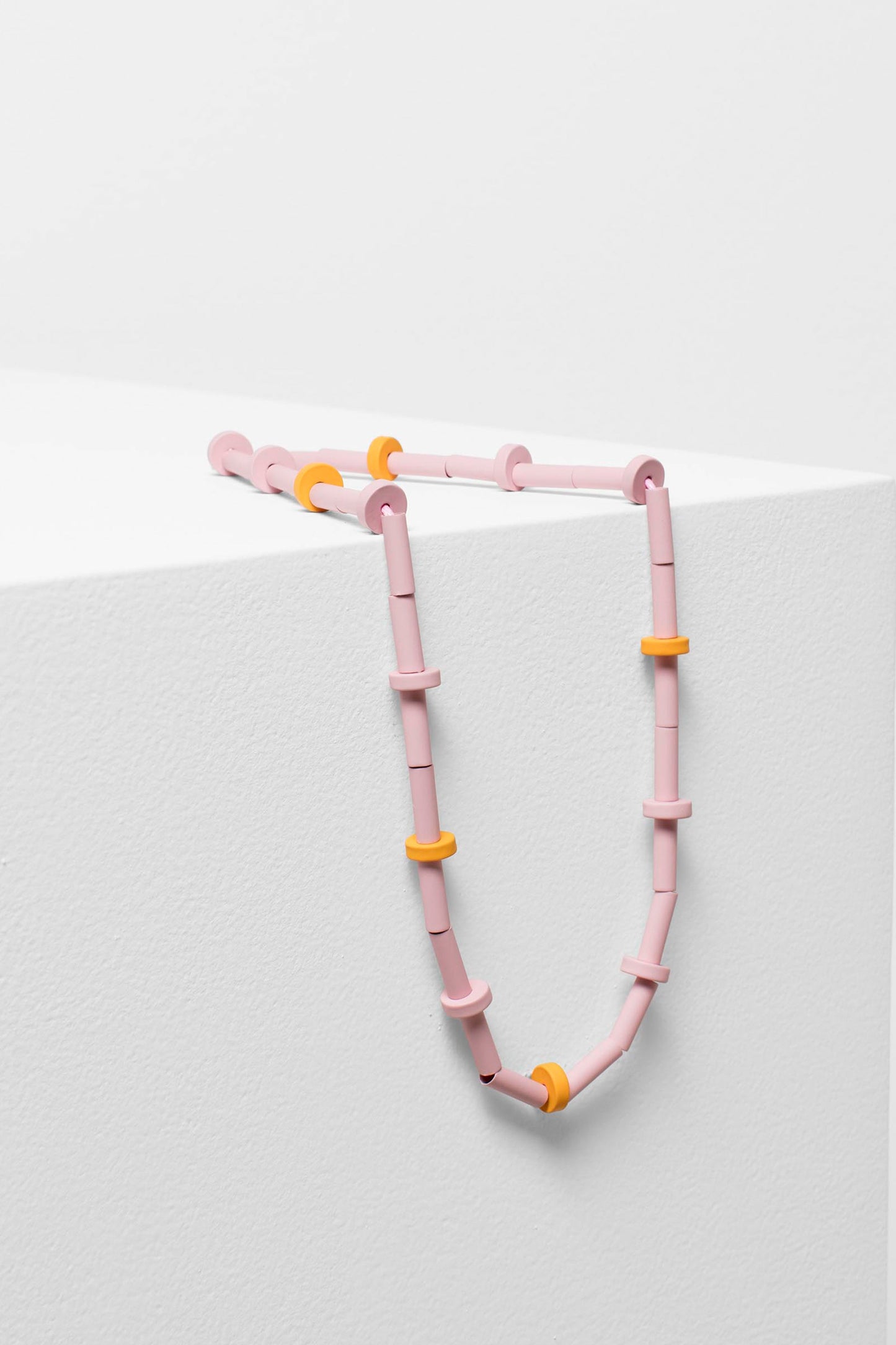 Obbe Colour Coated Contrasting Metal Bead Necklace FLOSS PINK