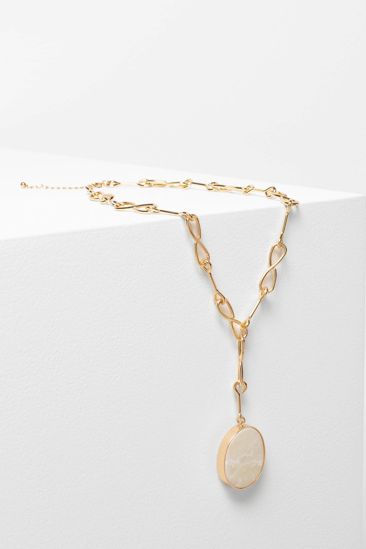 Kriis Gold Chain with Stone Pendant Necklace SAND