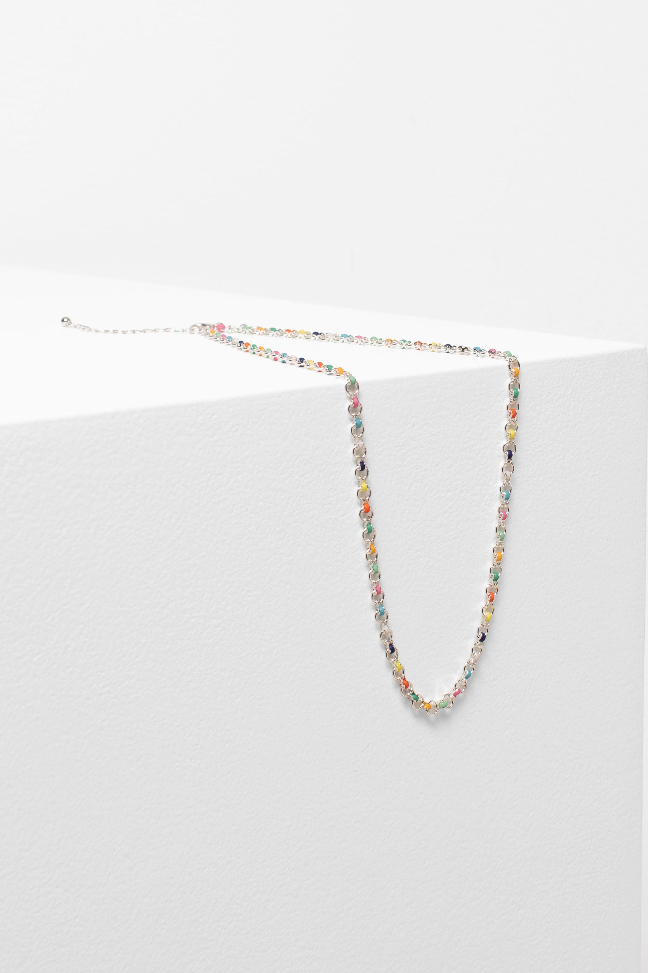 Lera Silver Chain Coloured Short Necklace 