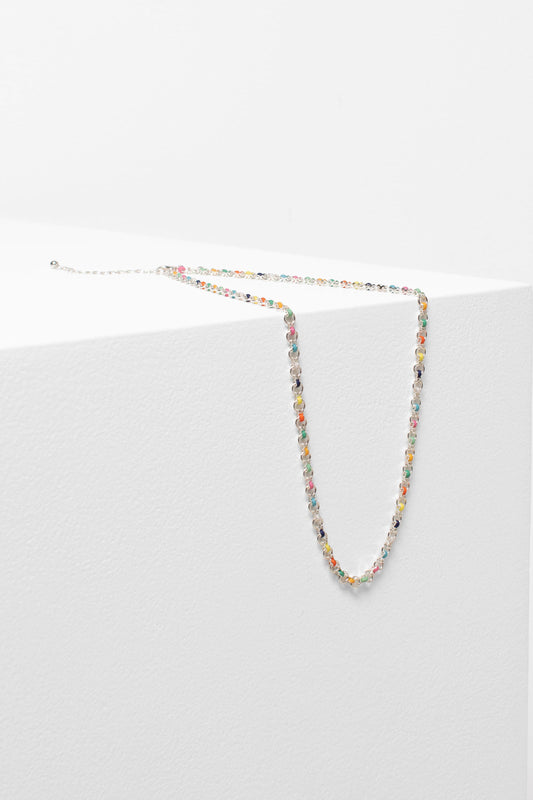 Lera Silver Chain Coloured Short Necklace 