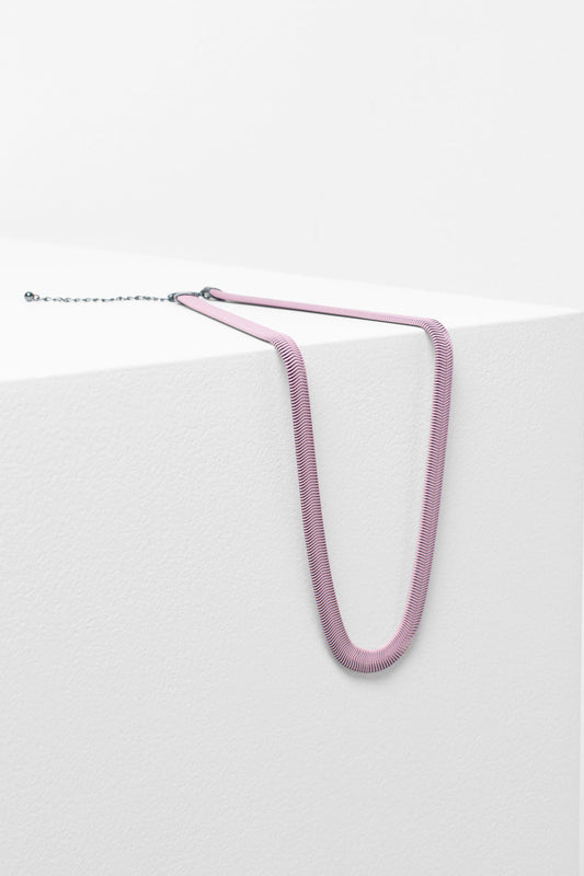 Vell Flat Mesh Chain Short Necklace PINK SALT