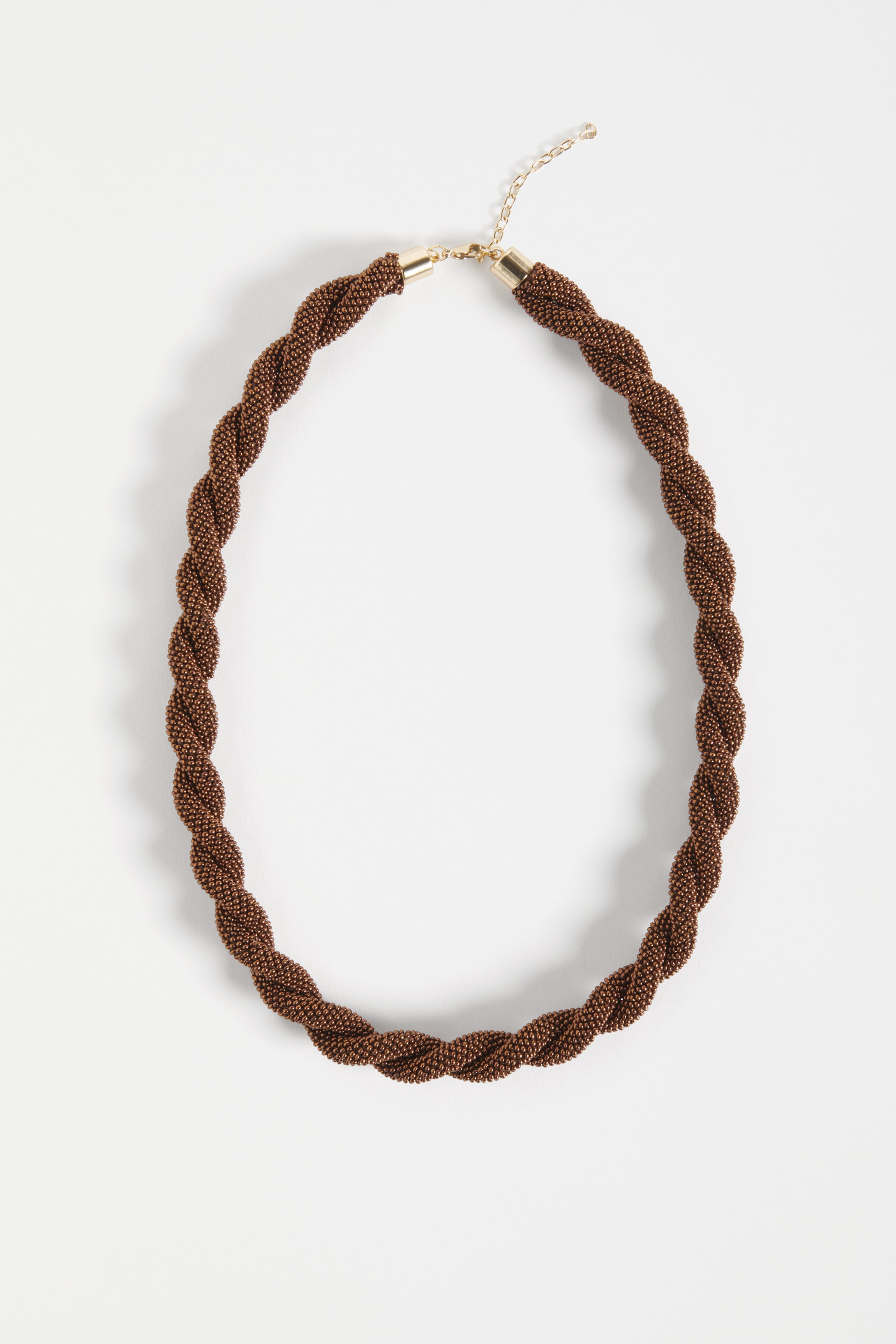 Kolle Seed Bead Twisted Mid Length Necklace | BRONZE