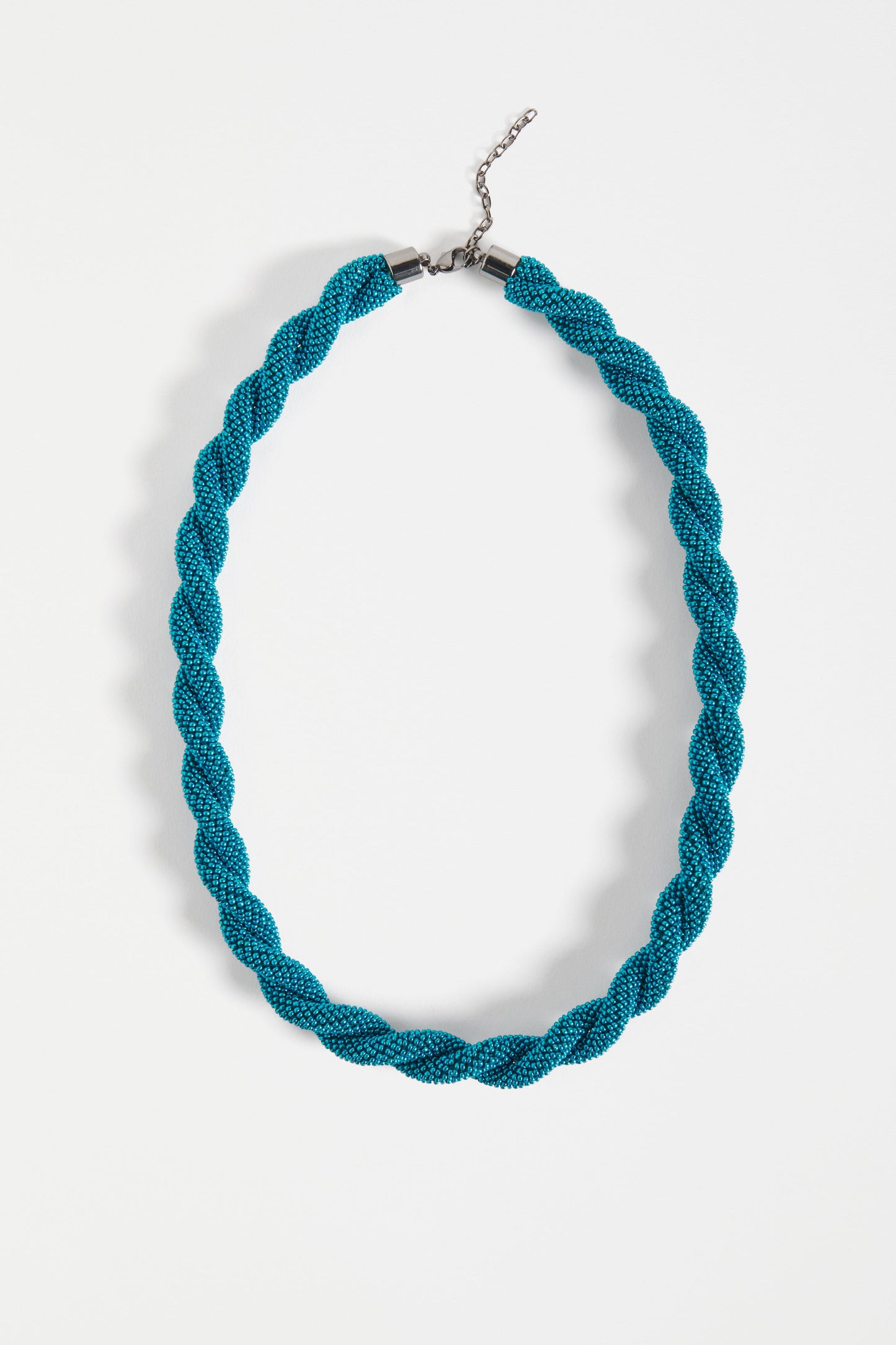 Kolle Seed Bead Twisted Mid Length Necklace | TEAL