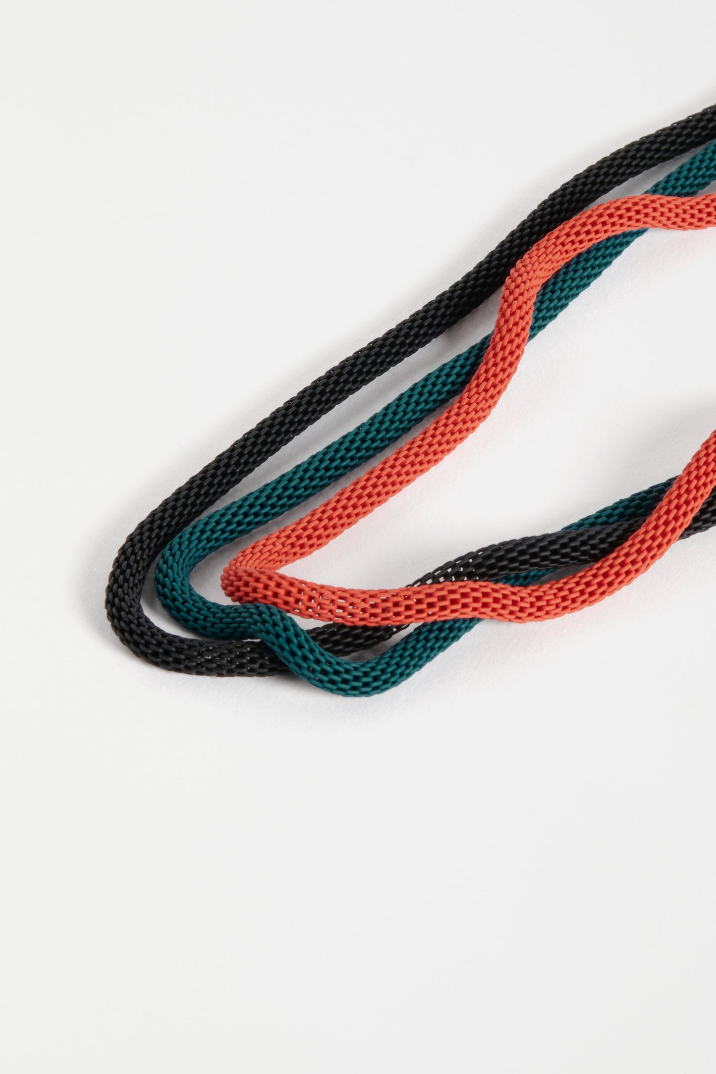 Ingur Tubular Snake Chain Coloured Necklace detail | FIRE ORANGE
