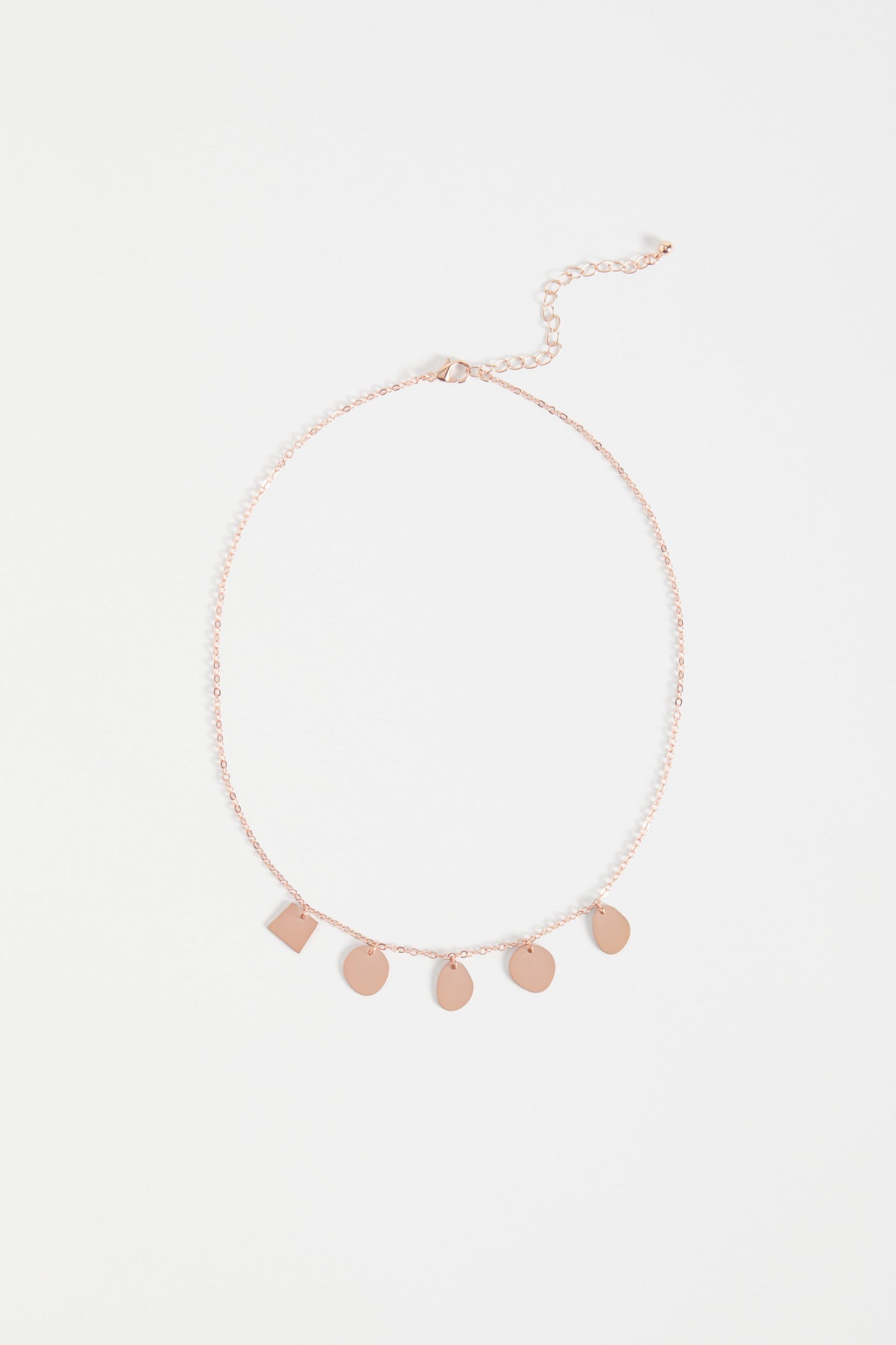 Sammi Fine Chain and small disc pendants Necklace | ROSE GOLD