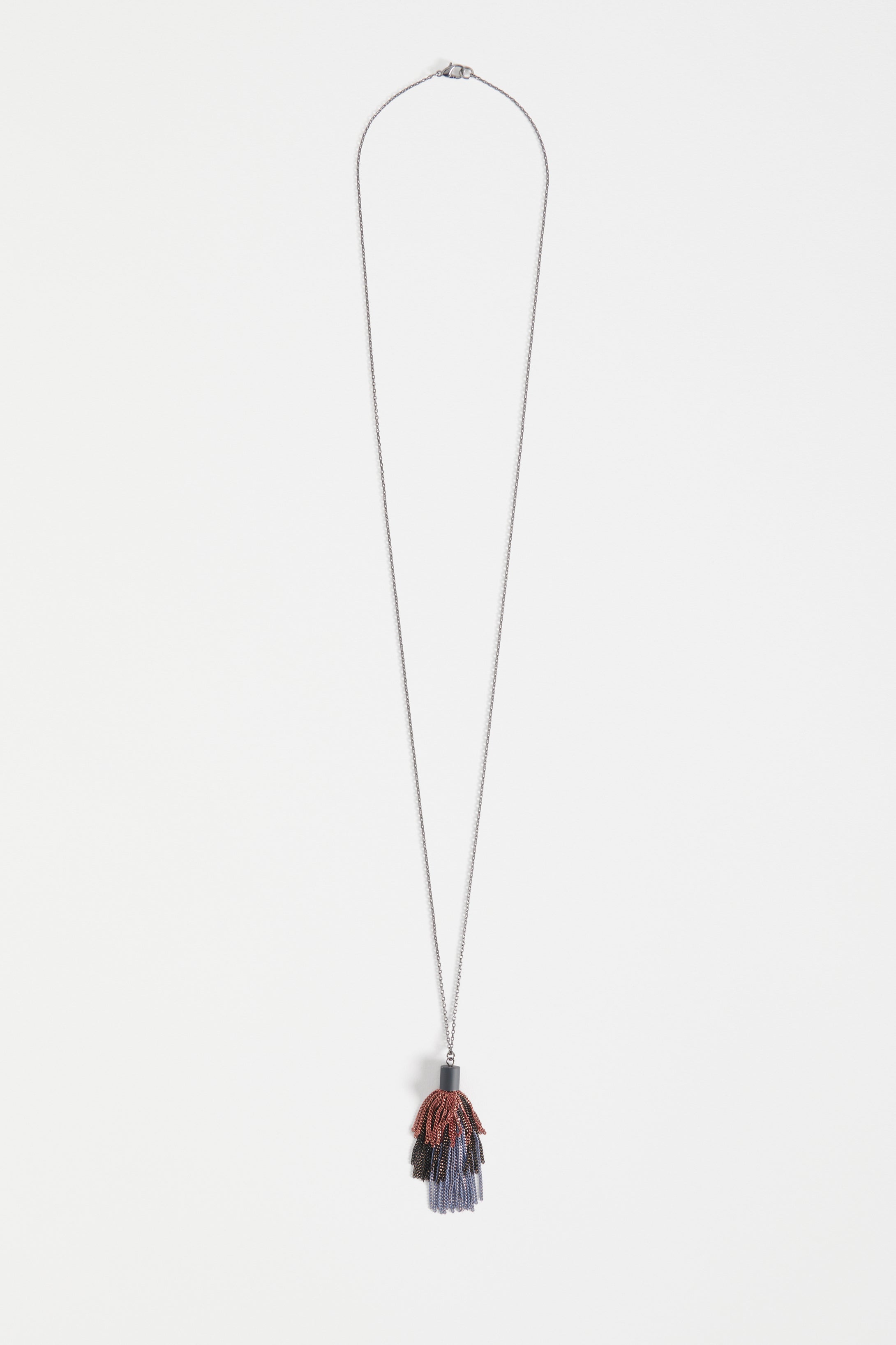 Frin Long Chain Fine Tassel Pendant Necklace | CARBON