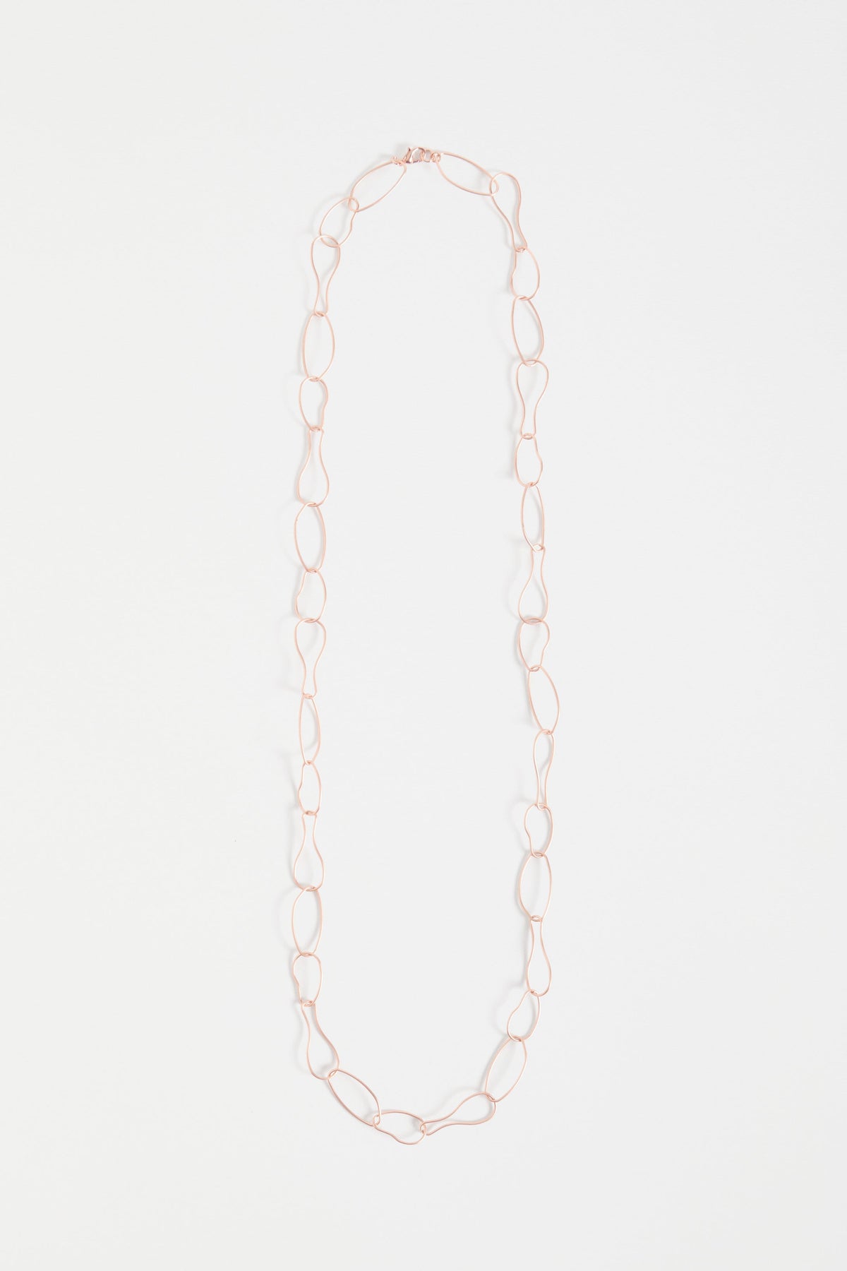Niika Fine Organic Shaped Chain Coated Metal Necklace Flat | ROSE GOLD