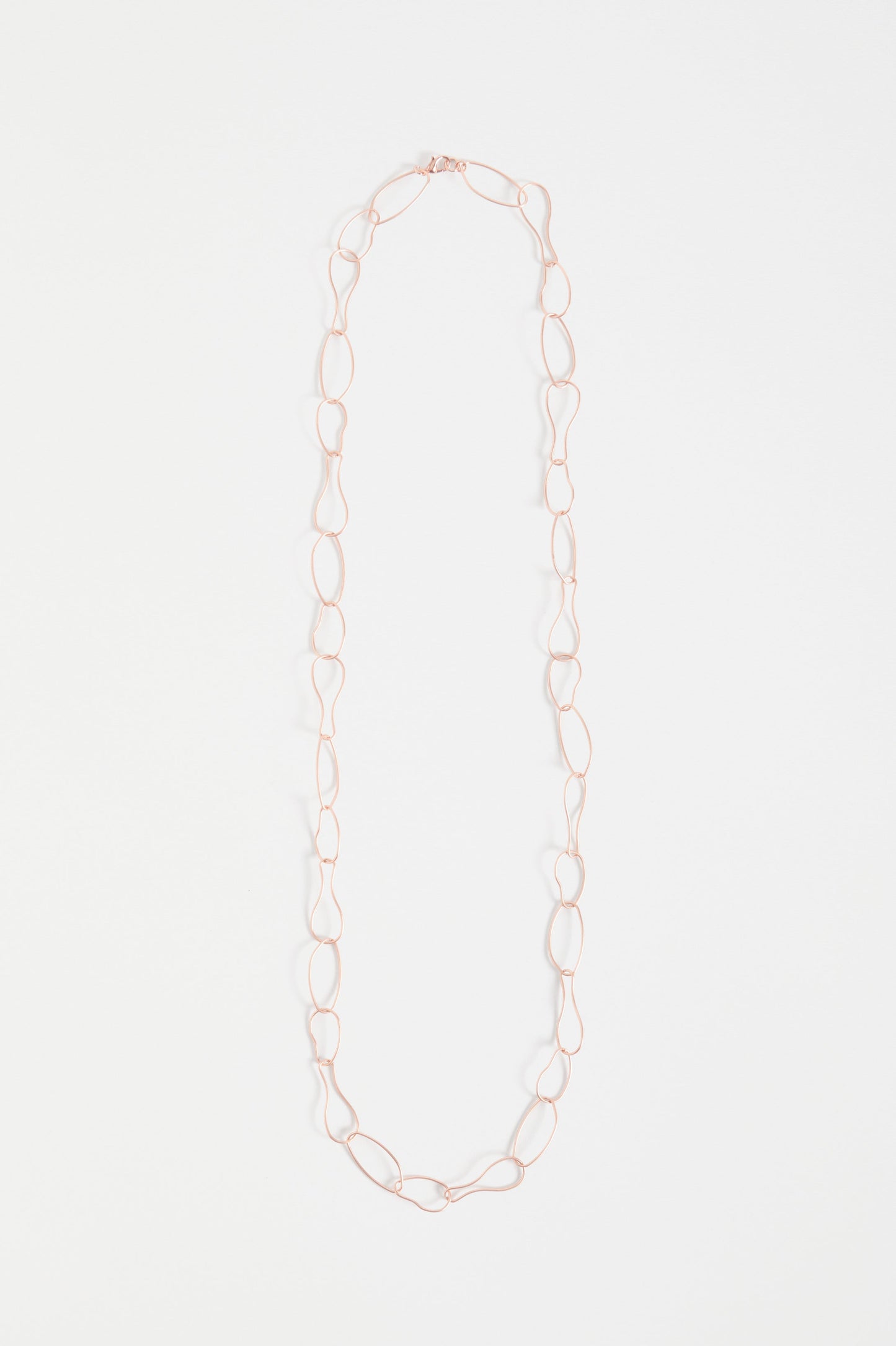 Niika Fine Organic Shaped Chain Coated Metal Necklace Flat | ROSE GOLD