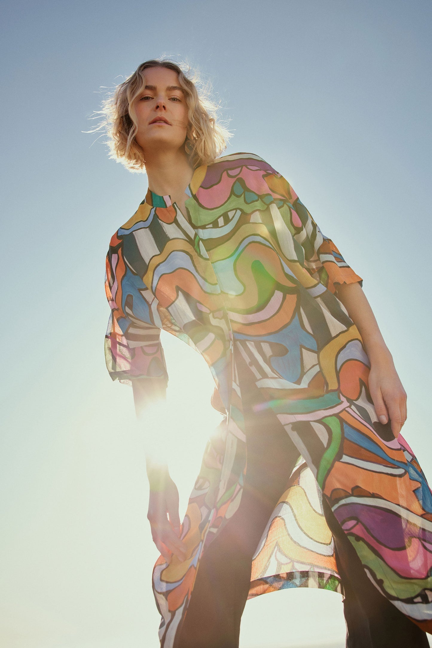 Soma Semi Sheer Print Shirt Dress Campaign Model Front | KULT PRINT
