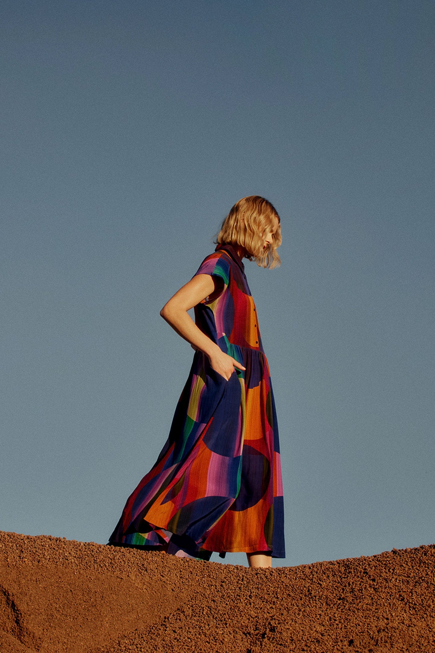 Berg Midi Print Shirt Dress campaign | PRISM PRINT
