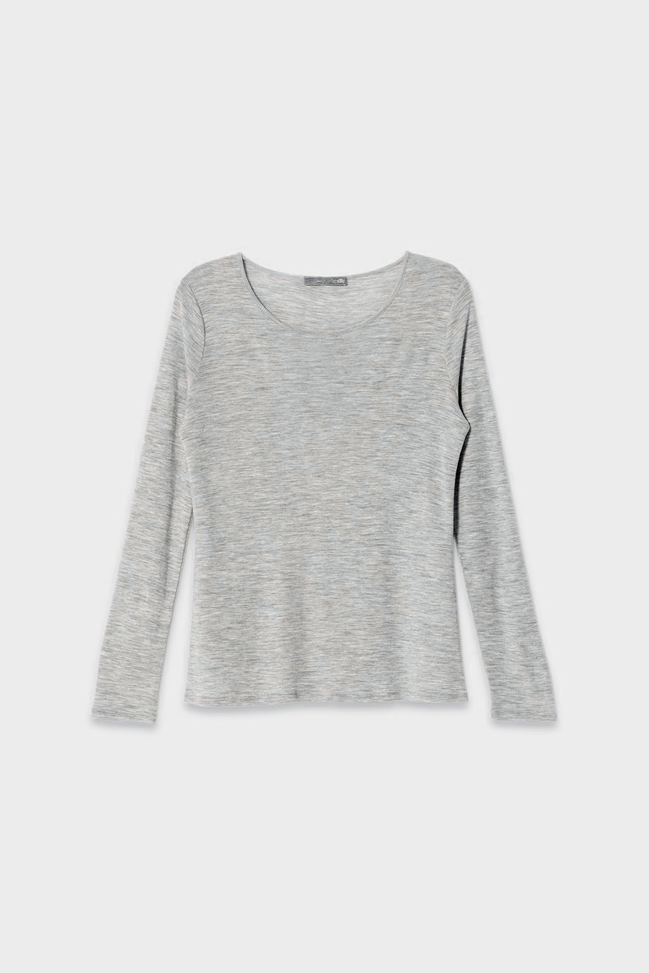 Merino Wool Long Sleeve Skin Top Front | Grey
